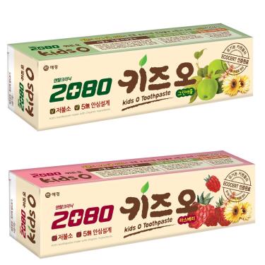 【韓國2080】有機兒童牙膏組100g（蘋果ｘ2+莓果ｘ2）