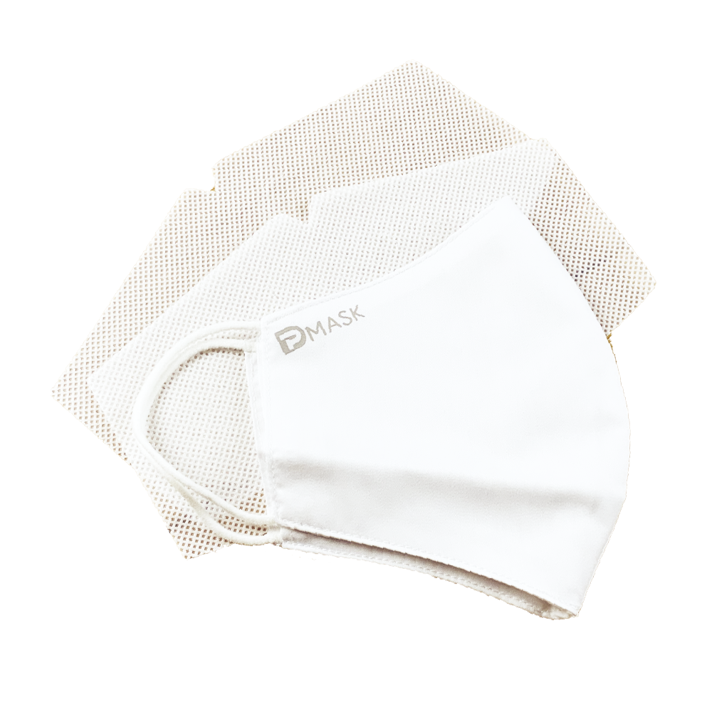 【DPillow】Dmask奈米氧化鋅長效抗菌口罩（平織涼感）白色2入（含防噴沫濾片2片/個）廠商直送