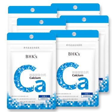 【BHK's】胺基酸螯合鈣錠（30粒/袋X6）廠商直送