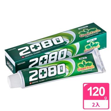 【韓國2080】綠茶清新護齦牙膏120gX2入