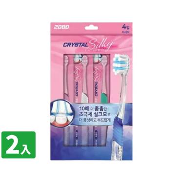 【韓國2080】水晶絲滑超細毛牙刷（4入X2組）