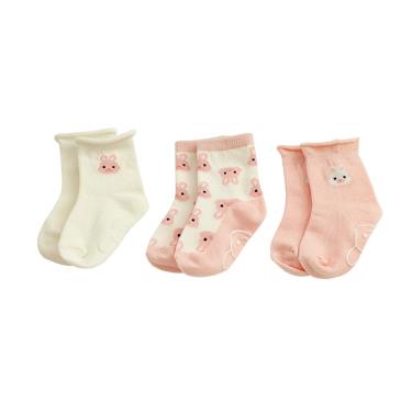 【韓國Chezbebe】粉紅小兔短襪3入組禮盒(0-24M) 廠商直送