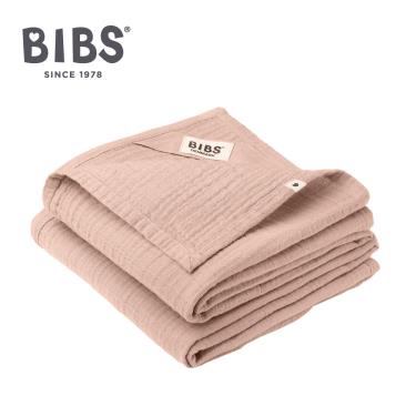 （任2件9折）【丹麥 BIBS】 Muslin有機棉紗布安撫巾（2入）腮紅