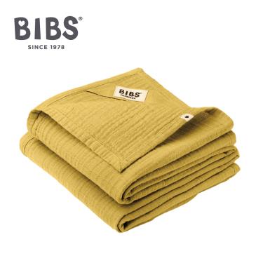 （任2件9折）【丹麥 BIBS】 Muslin有機棉紗布安撫巾（2入）芥末黃