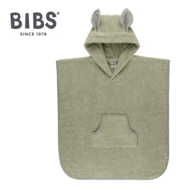 （任2件9折）【丹麥 BIBS】Kangaroo袋鼠斗篷浴巾（灰綠）