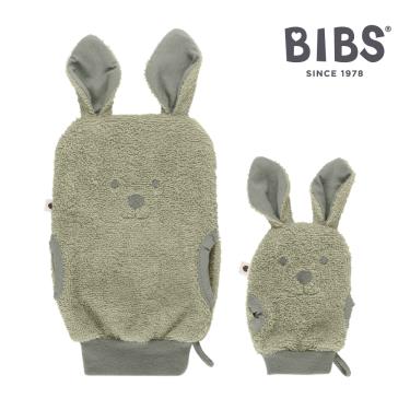 （任2件9折）【丹麥 BIBS】Kangaroo袋鼠澡巾組（灰綠）