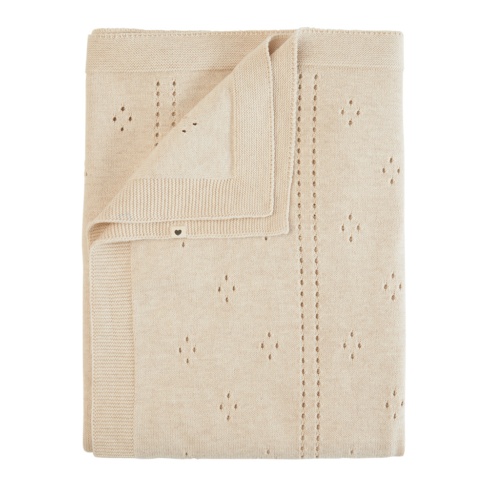 （任2件9折）【丹麥 BIBS】Pointelle針織棉毯（70x100cm）象牙白