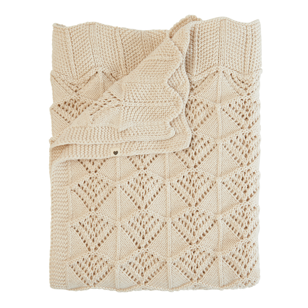 （任2件9折）【丹麥 BIBS】Wavy針織棉毯（70x100cm）象牙白