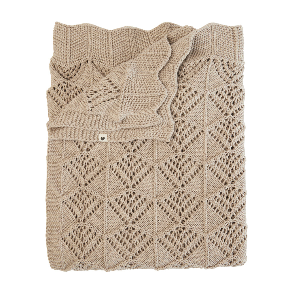 （任2件9折）【丹麥 BIBS】Wavy針織棉毯（70x100cm）香草