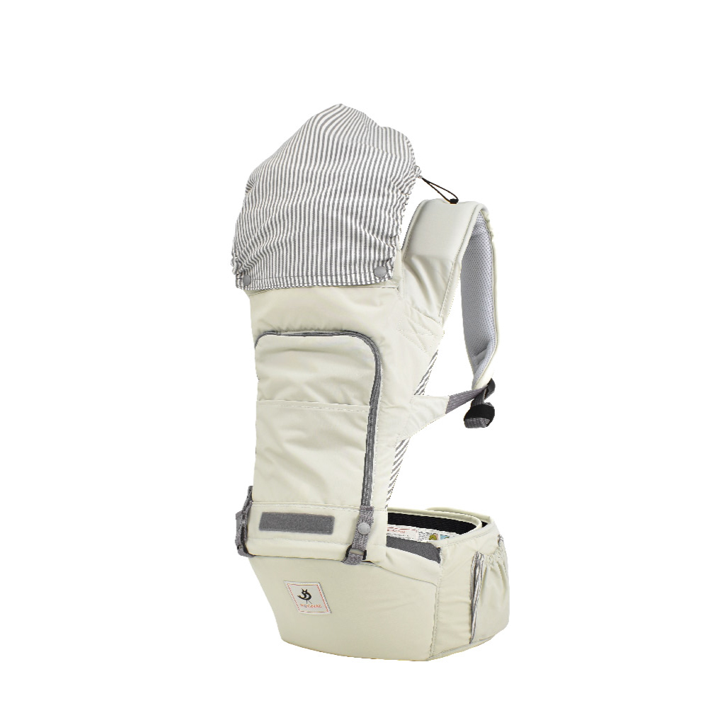 【POGNAE】NO.5超輕量機能坐墊型背巾（雪花白） 廠商直送