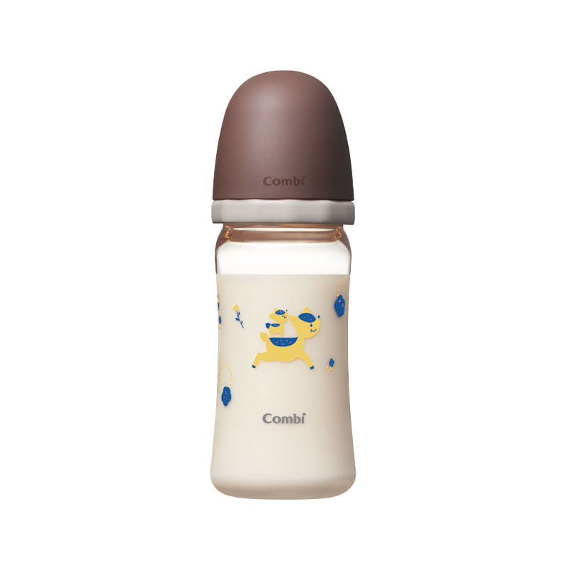 （任2支送奶嘴）【Combi 康貝】真實含乳寬口PPSU奶瓶 240ml（棕）（71117）