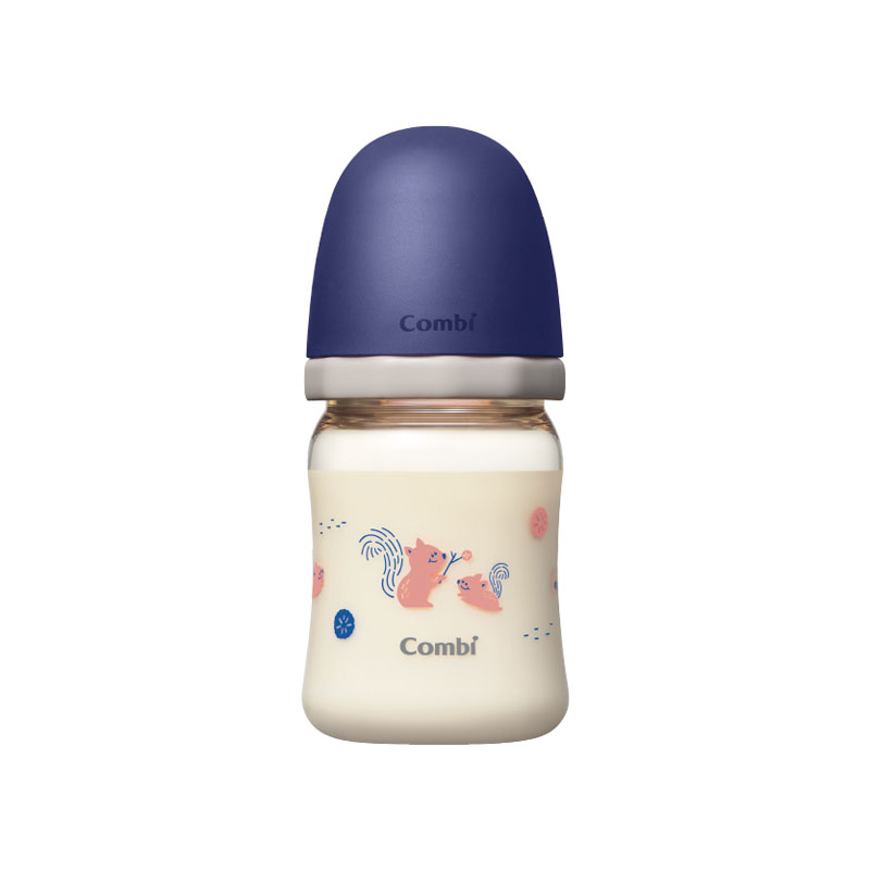 （任2支送奶嘴）【Combi 康貝】真實含乳寬口PPSU奶瓶 160ml（藍）（71180）