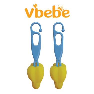 （滿399送手帕）【Vibebe】海綿奶嘴刷2入藍