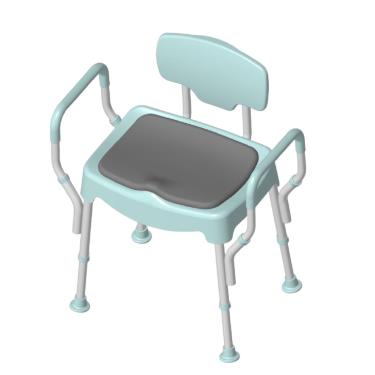 【MedGear美而】洗澡便盆椅（含舒適軟墊）莫蘭迪綠（廠商直送）