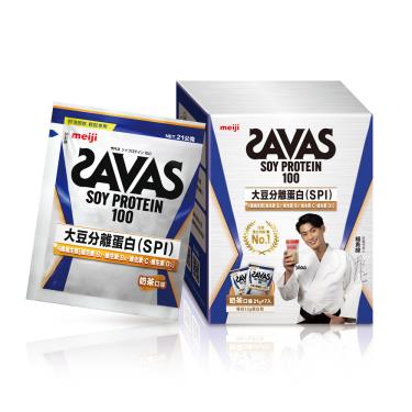 【Meiji 明治】SAVAS大豆蛋白粉隨手包-奶茶口味（7入/盒）