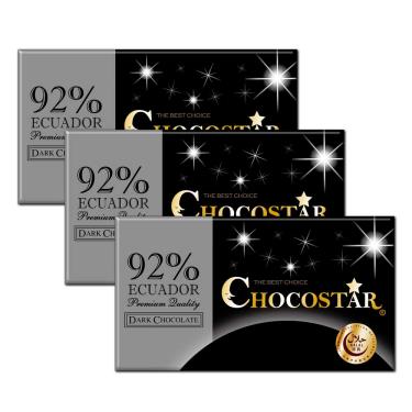 【巧克力雲莊】巧克之星-厄瓜多92%黑巧克力 x3 廠商直送