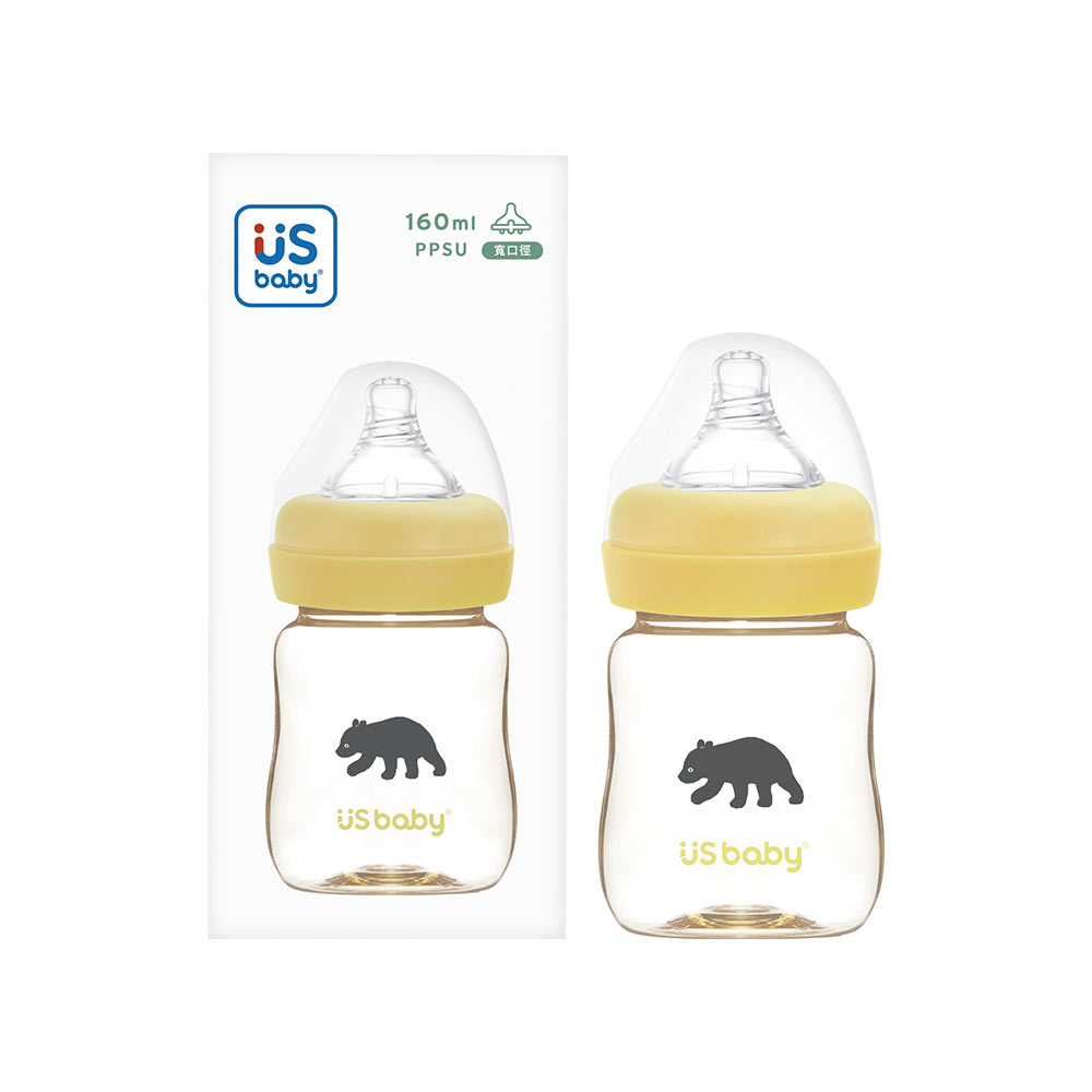 【US BABY 優生】真母感PPSU奶瓶寬口徑S（160ml）台灣黑熊