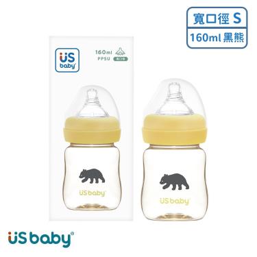 （2件95折）【US BABY 優生】真母感PPSU奶瓶寬口徑S（160ml）台灣黑熊
