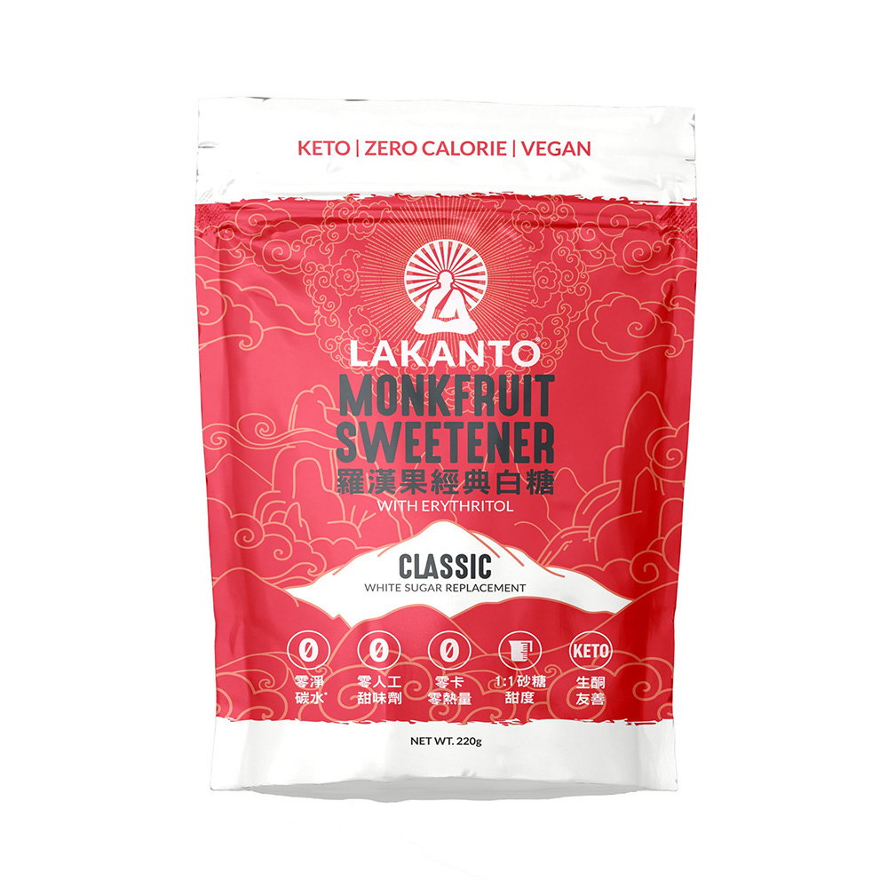 (下單送經典白糖100g)安達生活【LAKANTO】羅漢果 經典白糖（220g/包）(植物萃取.零卡路里.萬用料理糖)