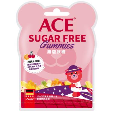 (滿229送黏土組)【ACE】ZERO SUGAR Q軟糖 櫻桃檸檬(40g/袋 )