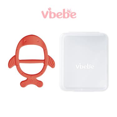（滿399送手帕）【Vibebe】 咬咬魚套入式固齒器-豔陽紅