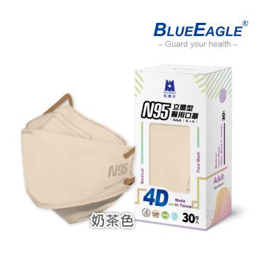【藍鷹牌】N95醫用4D立體口罩／成人 奶茶色（30片/盒）廠商直送