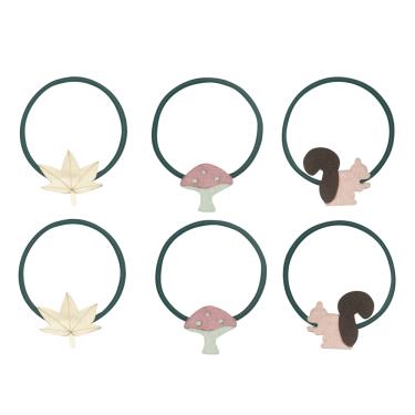【英國Mimi & Lula】AW23（冬日栗子）林地動物髮束6入 廠商直送