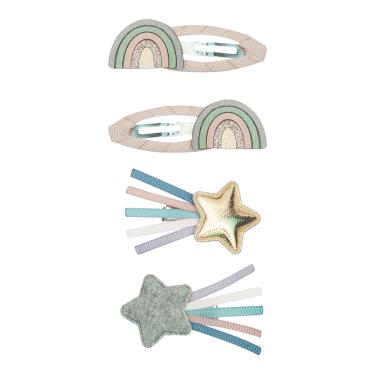 【英國Mimi & Lula】AW23（小夢想家）彩虹星星綜合髮夾4入 廠商直送