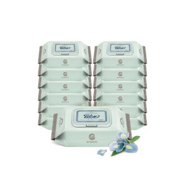 【韓國ENBLANC】新生兒極柔純水濕紙巾 極厚藍鳶尾花（20抽/12包）廠商直送