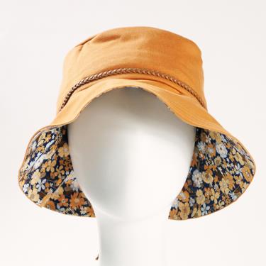 （享優惠價）【abonet】日本進口頭部保護帽小碎花遮陽款（棕色）／廠商直送