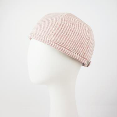 （享優惠價）【abonet】日本進口頭部保護帽居家小帽沿款（粉紅條紋）／廠商直送