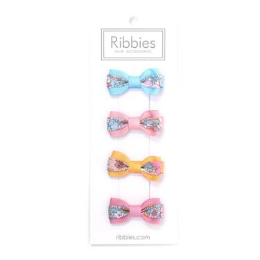 【英國Ribbies】雙色緞帶蝴蝶結4入組（MS Pink）廠商直送
