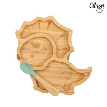 【Citron】竹製餐盤組（酷酷三角龍）廠商直送