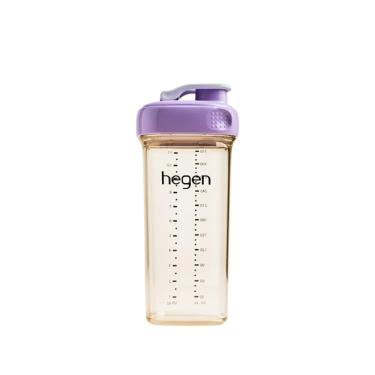 【hegen】金色奇蹟PPSU多功能方圓型寬口水瓶 330ml （漾紫）廠商直送