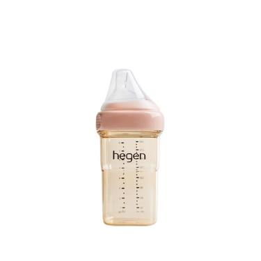 【hegen】金色奇蹟PPSU多功能方圓型寬口奶瓶 240ml （嫣粉） 廠商直送