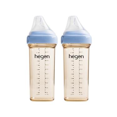 （預購，22號出貨）【hegen】金色奇蹟PPSU多功能方圓型寬口奶瓶 330ml （雙瓶組）（沁藍） 廠商直送