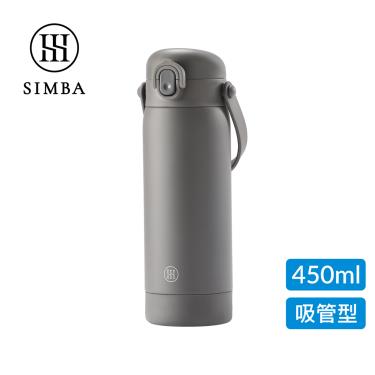 【Simba 小獅王辛巴】TEENYLITE手提吸管不鏽鋼保溫瓶450ml-緞灰