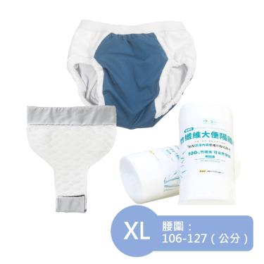 【IOHS十分幸福】美國速吸尿用內褲外出款（520cc ) 深藍色XL號 +大便隔離墊+隔離巾／廠商直送
