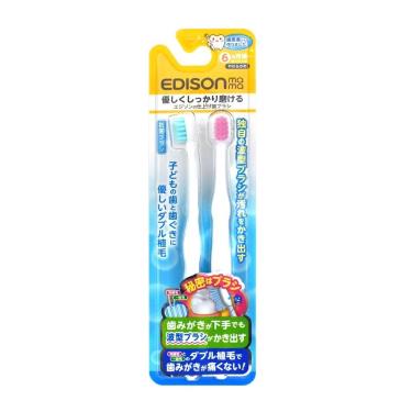 【日本 EDISON】家長輔助用嬰幼兒抑菌牙刷2支入（6個月以上）