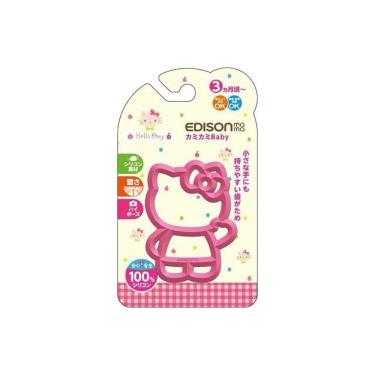 （任2件95折）【日本 EDISON】嬰幼兒趣味潔牙器-HelloKitty(3個月以上)