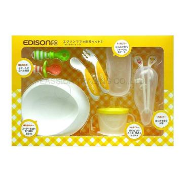 （任2件95折）【日本 EDISON】嬰幼兒成長必備餐具5件組禮盒(6個月以上)