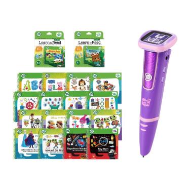 LeapFrog LeapStartR Go 點讀Go學習筆(粉色)+啟蒙學習34本(幼兒2-3、5-15+兒童1、3-10+行動1+行動2)-廠商直送