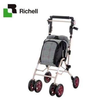 【日本Richell 利其爾】輕巧購物步行車 CPG型（格紋灰）廠商直送