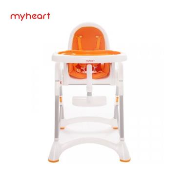 【myheart】折疊式兒童安全餐椅（甜甜橘）廠商直送