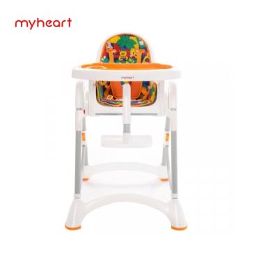 【myheart】折疊式兒童安全餐椅（卡通橘）廠商直送