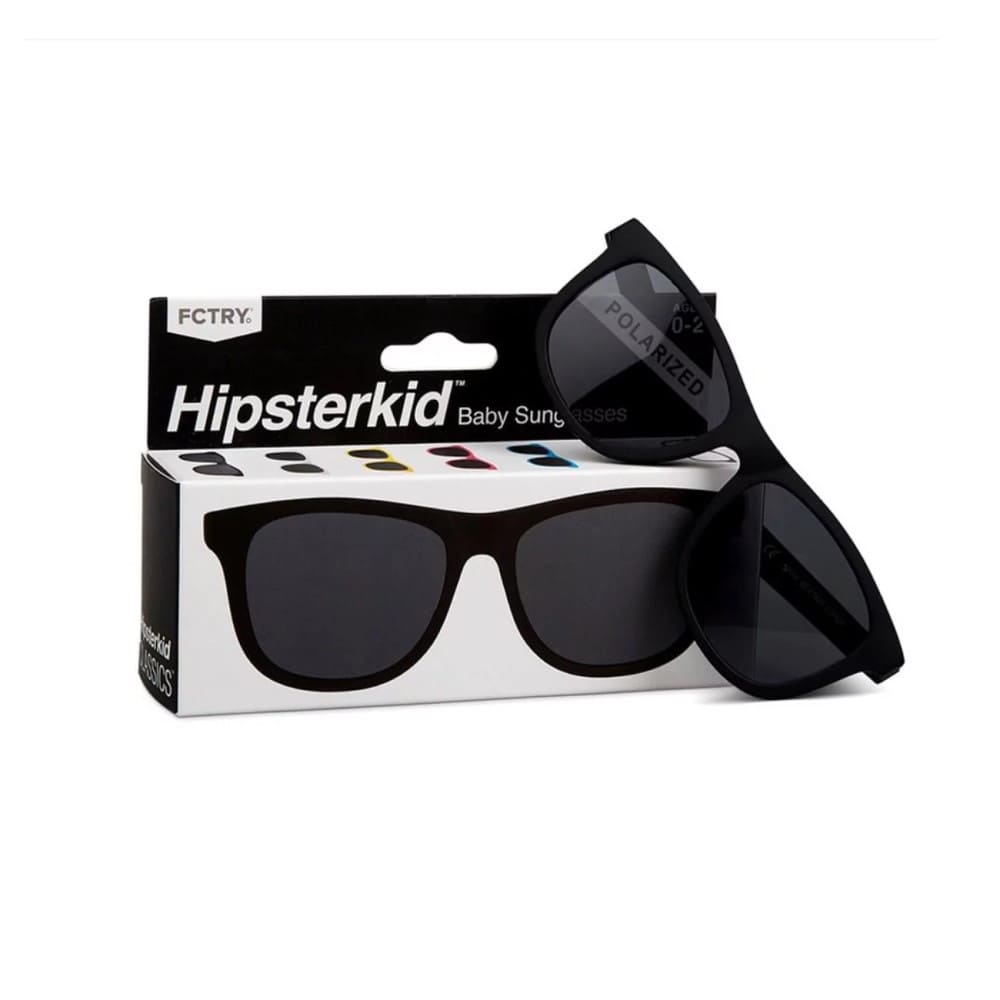 【美國  Hipsterkid】 抗UV偏光嬰幼兒童太陽眼鏡(附固定繩)-繽紛黑3-6歲 廠商直送