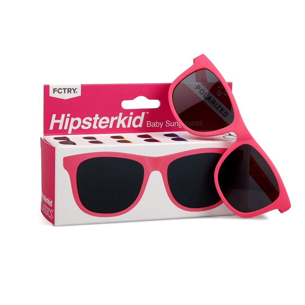【美國  Hipsterkid】 抗UV偏光嬰幼兒童太陽眼鏡(附固定繩)-繽紛桃0-2歲 廠商直送