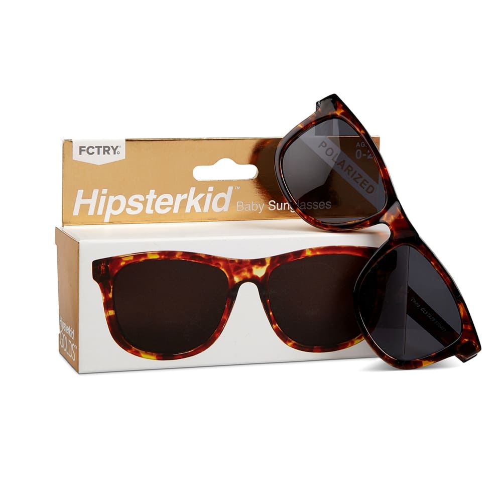 【美國  Hipsterkid】 抗UV偏光嬰幼兒童太陽眼鏡(附固定繩)-奢華玳瑁0-2歲 廠商直送