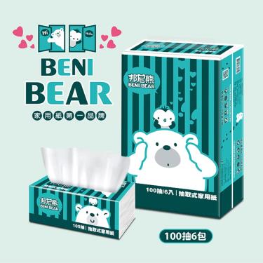 【BeniBear 邦尼熊】復古Tiffany藍條紋抽取式家用紙（100抽X48包）廠商直送