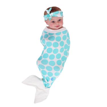 BABYjoe 美國製純棉手工包巾套組波卡點點美人魚廠商直送